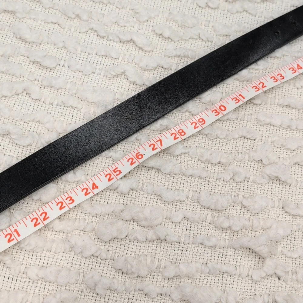 Carhartt Men's Medium Black Leather Simple Straight Work Belt with Metal Buckle